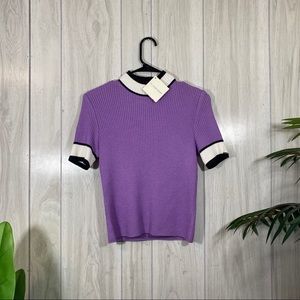 NEW St. John Sport by Marie Gray Lavender Knit Top size P  (2) NWT